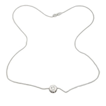 9ct white gold Cubic Zirconia Pendant with chain